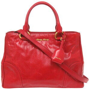 Miu Miu Vitello Shine handbag shoulder bag leather red
